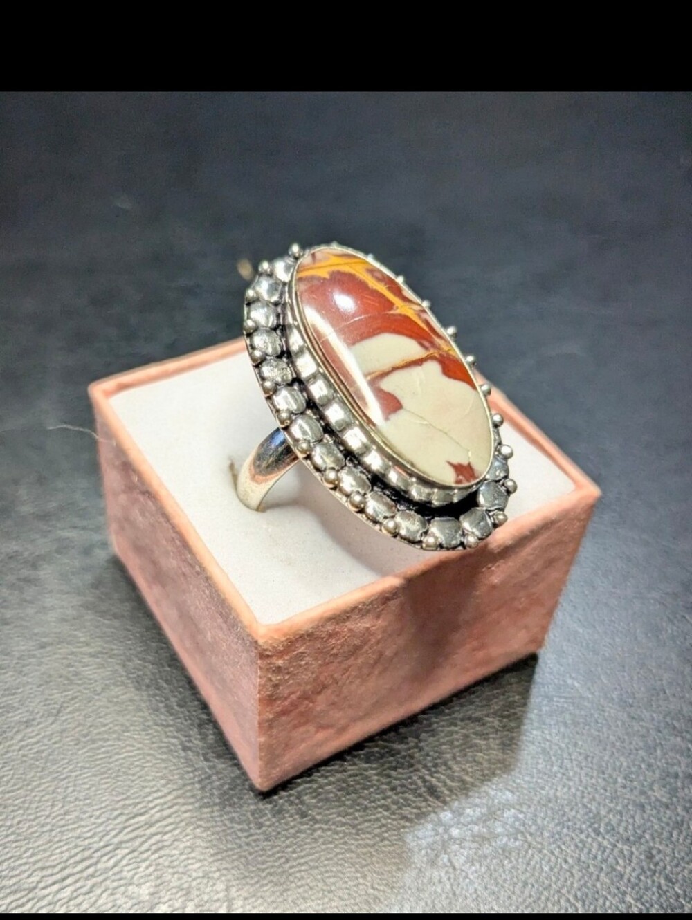 Handcrafted Noreena Jasper Oval Ring   (10.25)
